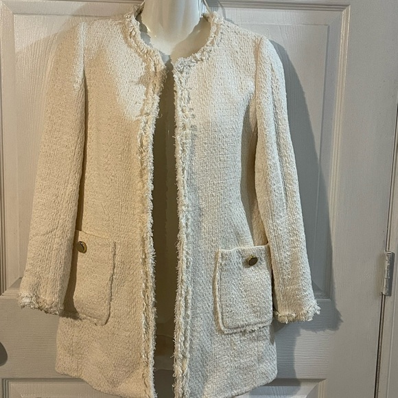 Zara Textured Cream Blazer - Picture 1 of 7